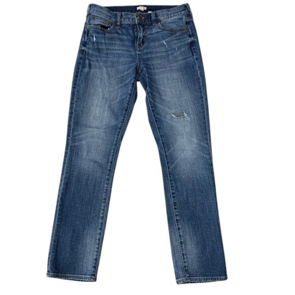J. Crew Stretch Denim Jeans Distressed Blue Wash‎ Comfort Casual Womens Size 26
